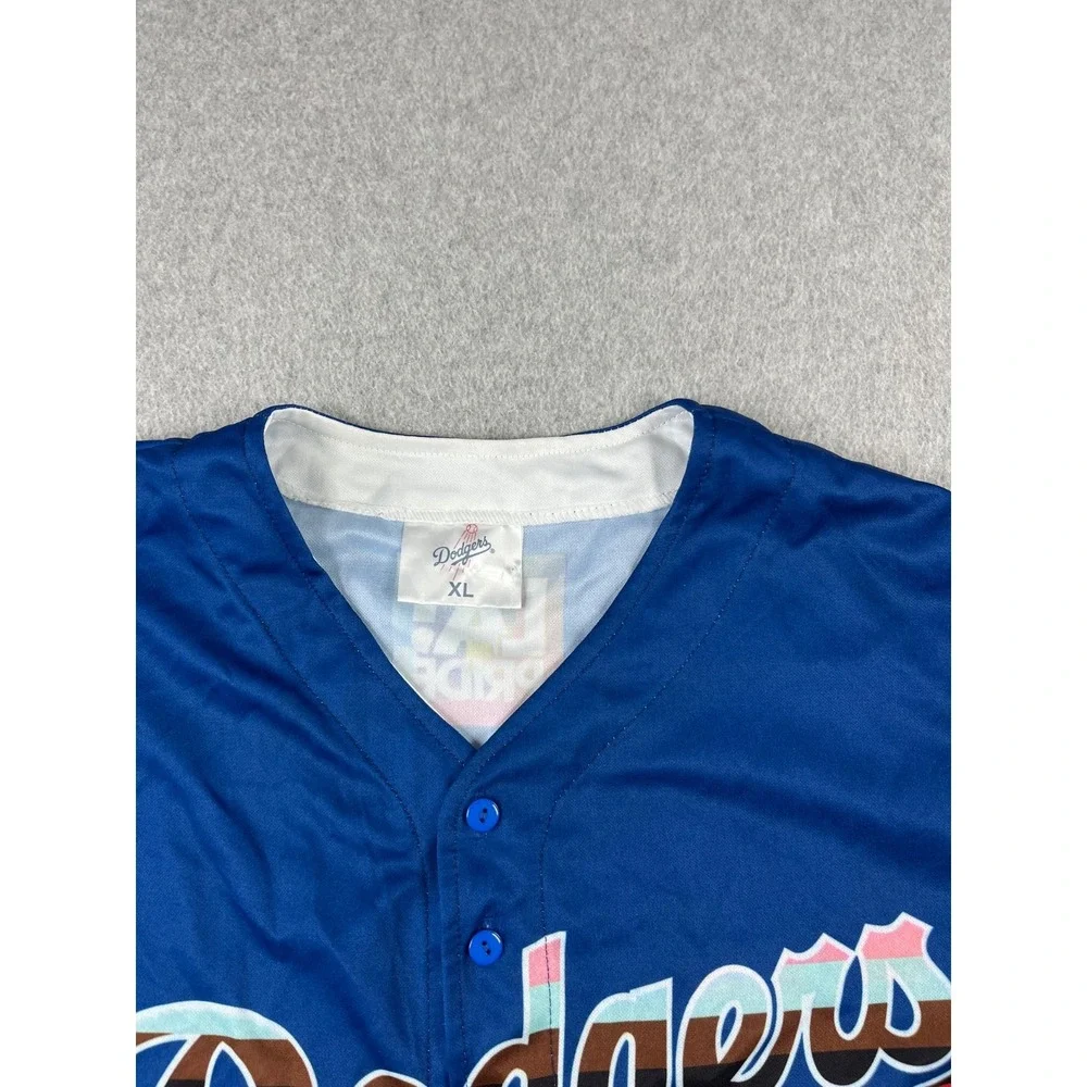 Los Angeles Dodgers Pride Night Jersey Mens XL Blue Jason Heyward  SGA